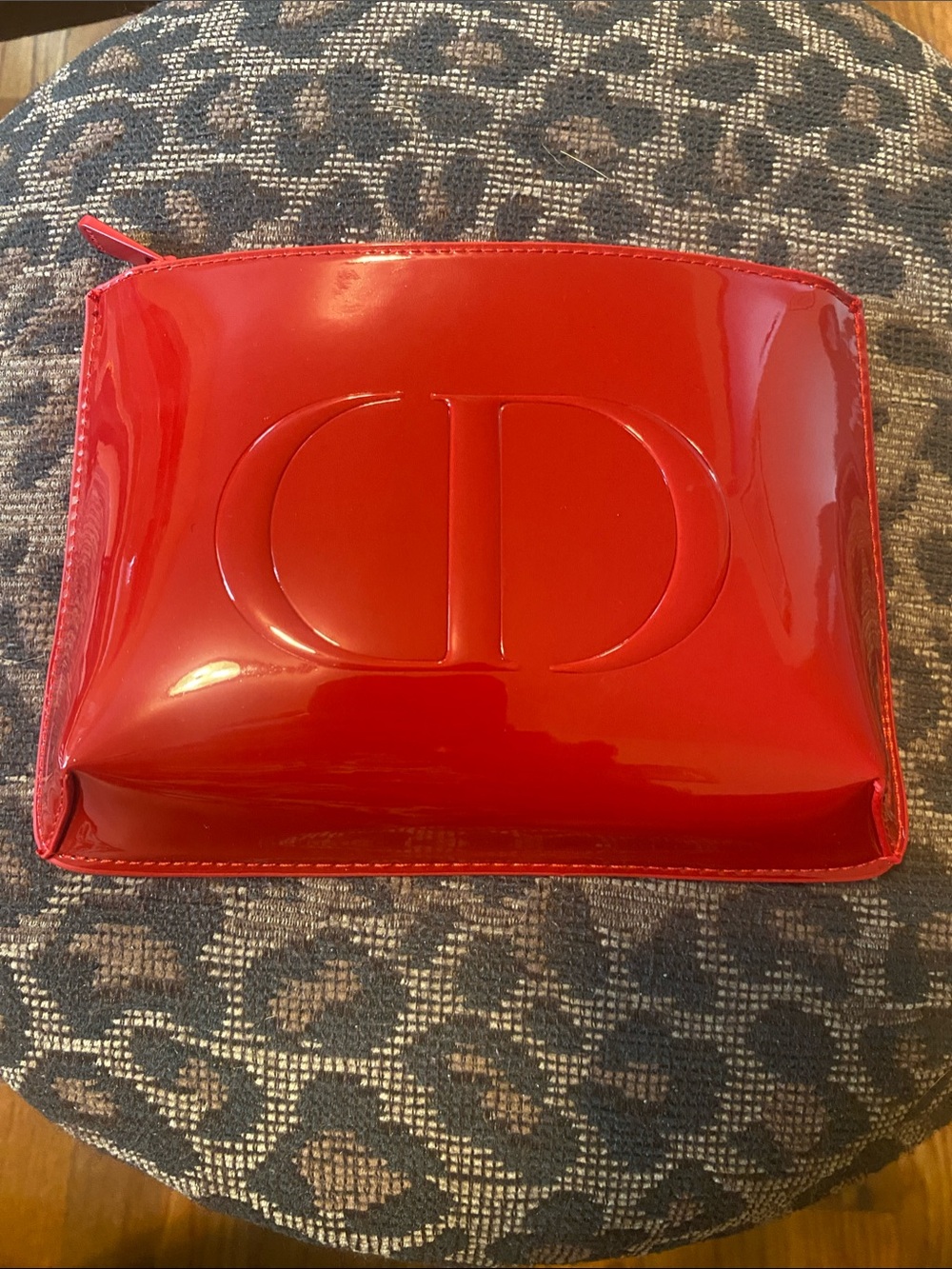 Dior Embossed Red Patent Pouch -